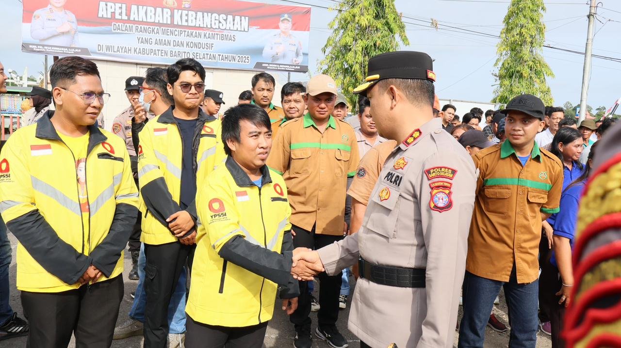 Apel Akbar Kebangsaan, Kapolres Barsel Ajak Buruh dan Ojol Bersinergi Ciptakan Kamtibmas Aman IMG 20251104 WA0013
