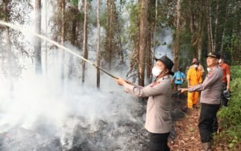 Kapolres Barsel Pimpin Langsung Pemadaman Karhutla di Desa Bantai Bambure Kapolres Barsel Pimpin Langsung Pemadaman Karhutla di Desa Bantai Bambure